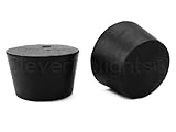 10 Pack - CleverDelights Solid Rubber Stoppers - Size 8 - 42mm x 32mm - 30mm Long - Black Lab Plug #8