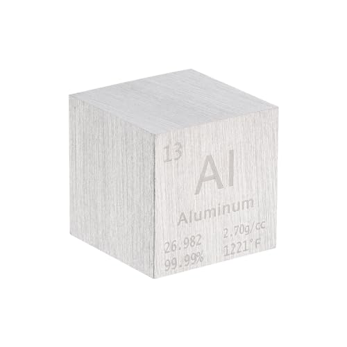 Image of PATIKIL 1 Inch Aluminum Cube Metal Element High Density Block Pure Periodic Magnesium Block for Element Collections Teacher Lab Scientific Experiment, 25.4 mm