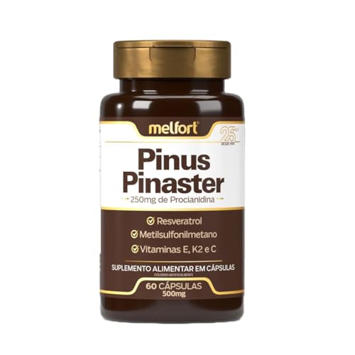 Pinus Pinaster Com Reverastrol Vitamina E K2 60 Cápsulas 500 MG