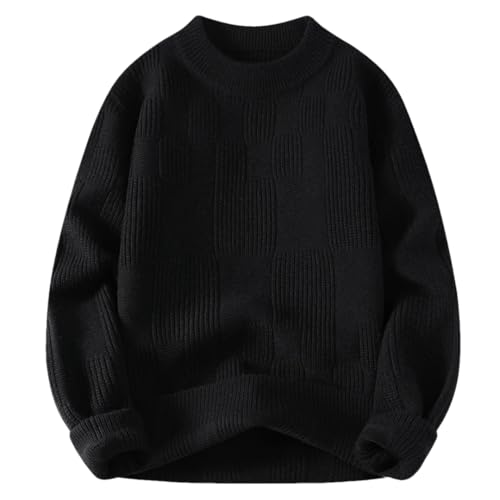 Mens Harajuku Loose Sweater Top Soft Warm Knit Pullover Men Clothing Korean Winter Plaid Jumpers
