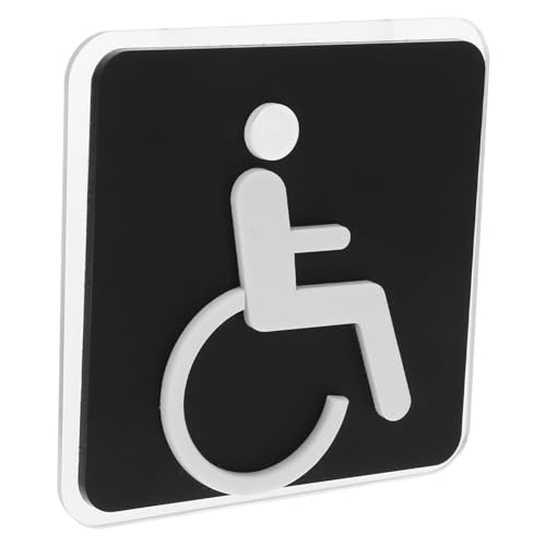Mipcase Señal de Baño Accesible para Silla de Ruedas Placa Adhesiva Duradera Cartel Moderno para Puertas de Aseos Públicos Instalación Sencilla y Resistente para Entornos Comerciales y