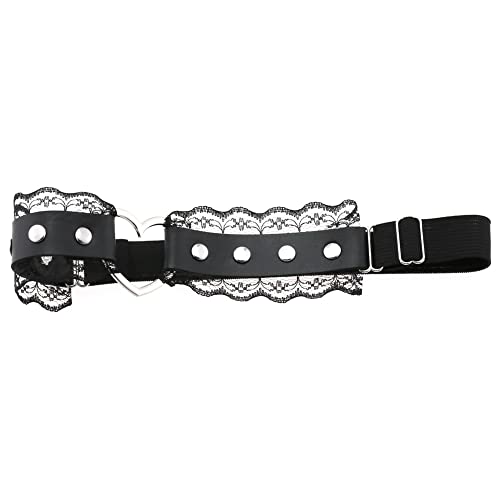 Women's Lace Garter Belt Adjustable Heart-Shaped Thigh Garters Gothic Punk Leg Ring Suspender 2Pcs Red #TOP4