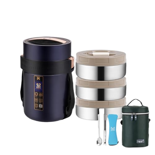 Angoda �^�� 304 �X�e�����X�ۉ��ٓ��� �����`�W���[ �t�[�h�W���[ �|�[�^�u���t�[�h�R���e�i ���[�o�b�O�t�������`�{�b�N�X �H�i�O���[�h �ۉ��ۗ� 6 ���� ��e�� ��Ј��ʋΗp (1.8L+�ۉ��o�b�O+�H��,��)