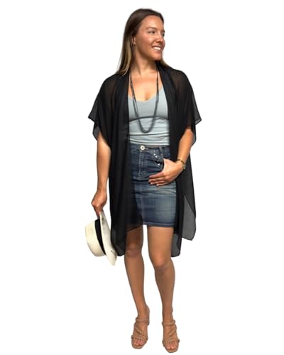 Image of Humble Hilo Womens Kimono Cardigan Sleeveless Lightweight Cover Up Casual & Flowy, 2 Sizes