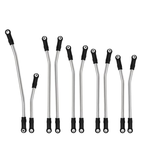 NMNRC 45# Steel 324mm Tie Rod Link Linkage Kit for 1/10 Axial SCX10 RC Car Crawler Series Upgrades Part