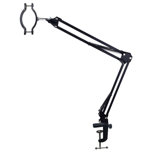 Image of Microscope Articulated Arm Stand Ring Light Set, 64 LED Ring Light C Mount Lens Holder 26mm-52mm Adjustable Clamp, HDMI USB Camera Lens Electronic Soldering Repairing Stand (Microscope Stand)