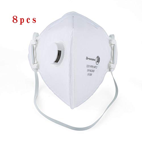 Preisvergleich Produktbild N95 Premium Maske FFP3 Mundschutzmaske, Anti Pollution Mask, Staubschutzmaske, Maske waschbare Baumwollmaske, faltbare Maske mit Ventil und austauschbare Filter (8 Stück)