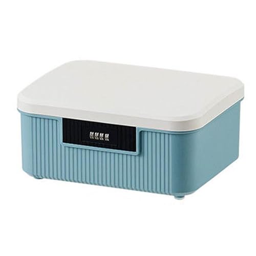 収納ボックス パスワード 多機能収納 書類 整理ケース ファイル 2層 持ち運び おしゃれ 収納ケース 蓋付き防塵 丈夫 パスワードロック 貴重品収納 小物入れ 貯金箱 ファイル収納ボックス