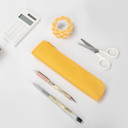 Image of Slim Pencil Case Small Pencil Pouch Pen Case (Royal blue /OF)