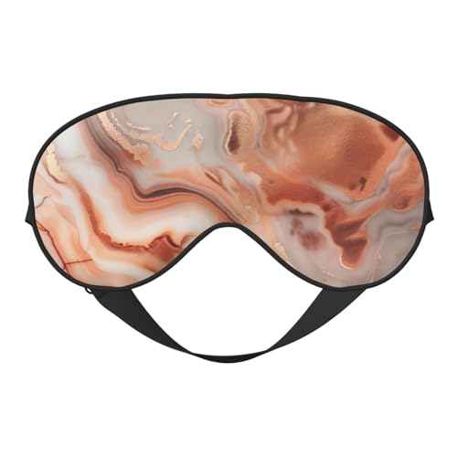 Máscara opaca opaca con estampado de mármol de oro rosa para mujeres y hombres, correa ajustable de dos caras, para dormir, viajar, relajarse