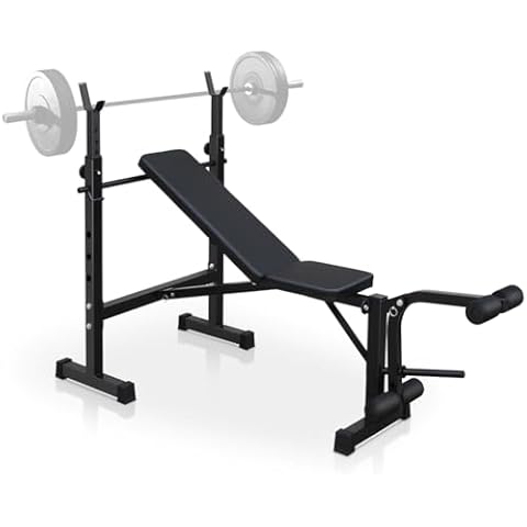 IVYHAVEN Utility Weight Bench Olympic Weight Bench Bench Press Set With Squat Rack And Bench For Home Gym Full-Body Workout 67.72 x 32.68 x 46.46 In Black As shown One size Cover