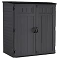 Suncast 106 Cubic Foot Extra Large Vertical Shed Outdoor Waterproof Resin Storage Cabinet with Doors for Patio, Garage, Garden, and Tools, Peppercorn