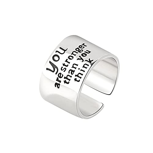 Anillo de acero inoxidable para mujer, ancho con piedra, alienta anillos único de declaración puño pulgar plata esterlina marca anillos para mujeres, talla única, Cobre, Sin piedras preciosas