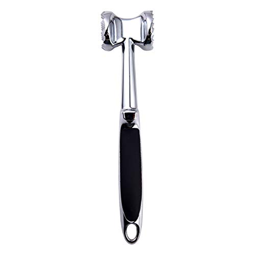 Meat Tenderizer Hammer– Hand Held Manual Mallet for Pounding Steak, Beef, Pork, Fish,Veal& Poultry –Heavy Duty & Double Sided Chicken Pounder Tenderizing Tool – Food Grade Zinc Allo