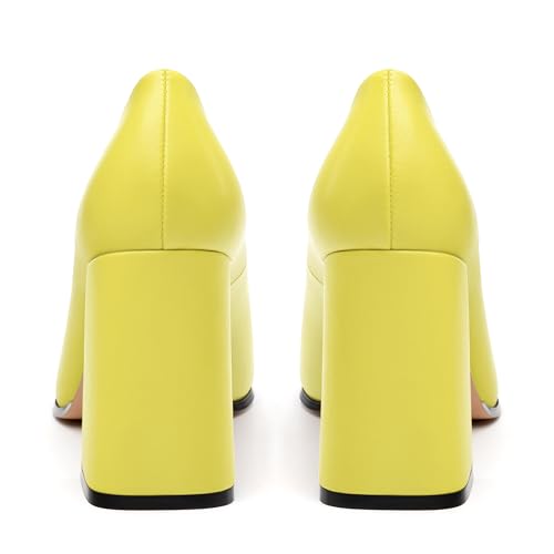 Women's Pumps, Closed Toe Block High Heels, Fashion Solid Wedding Casual Working Shoes for Women4