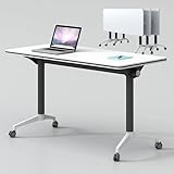 Mesa de conferencias plegable móvil, mesa de reuniones y seminarios con ruedas, diseño modular moderno para oficinas, aulas y salas de entrenamiento, 1 unidad