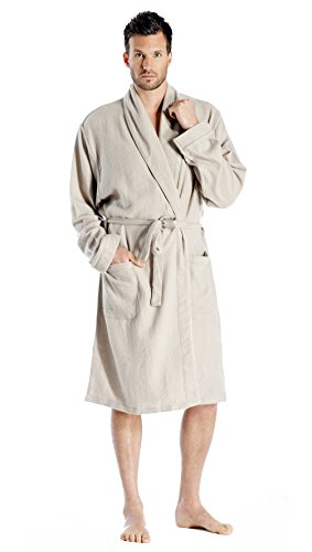 Cashmere Boutique 100% Pure Cashmere Knee Length Robes for Men – Lightweight, Soft Plush, Warm and Cozy, Daily Wear Robes