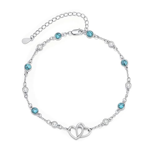 Image of Anklet for Women 925 Sterling Silver Double Infinity Ankle Bracelet Waterproof Summer Jewelry Anniversary Birthday Gifts for Her