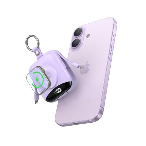 Portable Charger, 10000mAh 22.5W Fast Charging Power Bank with Built-in Cables, Travel Essentials Battery Pack with LED Display for iPhone, Portable iWatch Charger for 11/10/9/8/7/6/5/SE/Ult