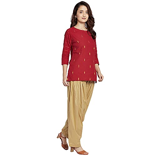 Image of GO COLORS Soft Cotton Salwar for Women | Relaxed Fit, Mid Rise, Ankle Length, Drawstrings