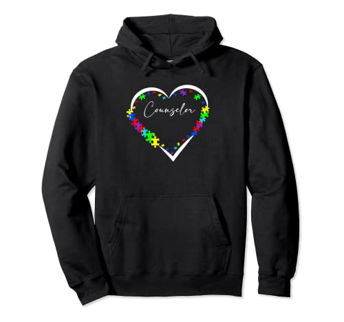 Counselor Autismo Puzzle Love Heart Autismo Concienciación Sudadera con Capucha