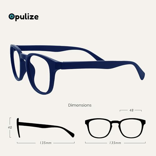 OPULIZE Pop Lesebrille 3er Pack Keck Rund Matt Rahmen Federscharniere Kratzfest Blau Rosa Lila Herren Damen RRR2-345 +2.50