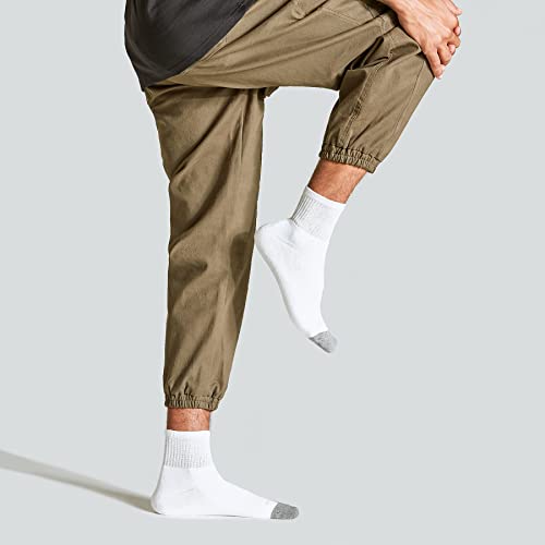 Wander Men's Athletic Ankle Socks 3-8 Pairs Thick Cushion Running Socks For Men&Women Cotton Socks 6-9/9-12/12-15 (A: 3 Pair White, Shoe Size: 6-9) #TOP3