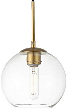 Living District Indoor Modern Home Decorative Bright Ceiling Baxter 1 Light Brass Pendant with Clear Glass