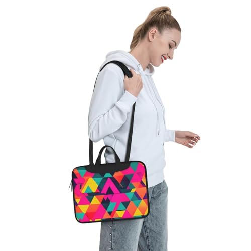 Bolsa portátil con impresión de triángulos coloridos y diseño elegante de oficina 7