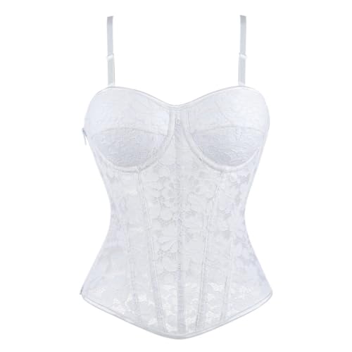 Corpiño completo de encaje floral estilo corsé retro y moda mujer Y2K
