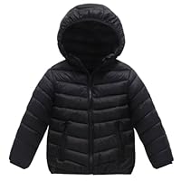 duxyoz Boys Puffer Winter Coat Kids Lightweight Hooded Padded Winter Coats Color Block Thick Warm Snow Outwear Windproof Outdoor Softshell Down Jacket With Pockets Black 14-15 Years