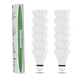 ZHENAN 12-Pack Advanced Goose Feather Badminton Shuttlecocks with Great Stability and...