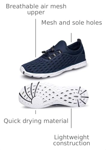 Image of DOUSSPRT Men's Water Shoes Quick Drying Sports Aqua Shoes DarkBlue Size 9