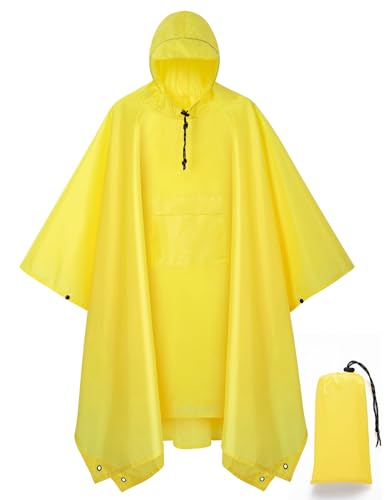 Image of salamra Hooded Rain Poncho Waterproof Raincoat Jacket for Men /Women /Adults with Pocket