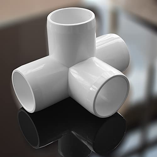 4-Way 3/4Inch PVC Fittings, 18PCS PVC Pipe Fitting for SCH40 PVC Pipe, Heavy Duty PVC Furniture Grade Fitting Connectors for Water Supplies Build PVC Furniture DIY Garden Shelf Greenhouse
