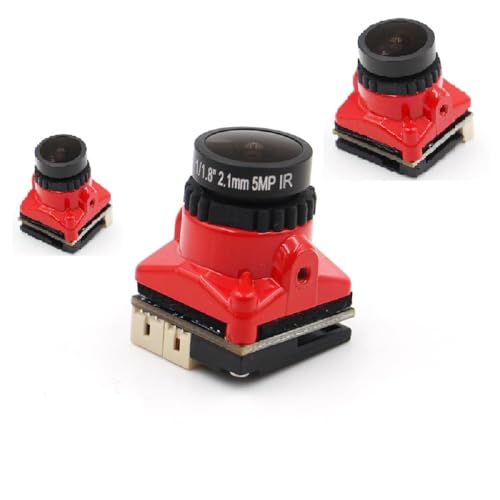 Beast mini FPV Kamera 1800TVL 5MP 2,1mm 1/3 'Zoll CMOS HDR Sensor 19 * 19MM NTSC & PAL Umschaltbar für FPV Drohne DIY Teile (rot)