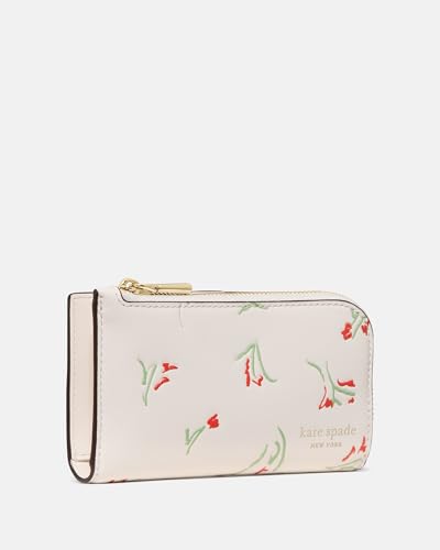 Image of kate spade new york Devin I Love You Script Embossed Leather Small Slim Bifold Wallet