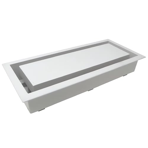Fittes Framed Wall Vent [Lite] Minimalist ABS Plastic HVAC Air Return Register Cover Customizable Modern Airflow Solution for Home or Ceiling 15-Min DIY Install 4x10 Cotton White 1 Pack