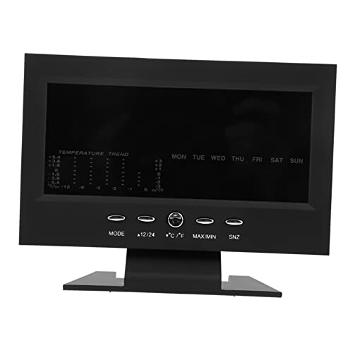 CLISPEED 1 Juego Despertador electronico el cacalendario calendarios Fecha termometros condujo Reloj Despertador con Pantalla a Color Reloj Decorativo Despertador el plastico Black