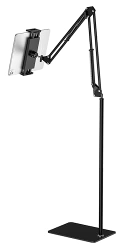 DATAFY Floor Tablet Stand - Adjustable Overhead Bed Holder for Kindle, iPad, iPhone, Samsung Tab, E-Readers