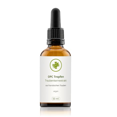 OPC Traubenkernextrakt Tropfen – 50ml – Vegan – Hochkonzentriert aus französischen Weintrauben – Alkoholfrei – ohne Zusätze