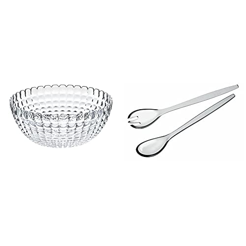 Guzzini, Xl Bol Tiffany, Ø30 x h13 cm & Couverts à Salade 28 Cm, 28 cm