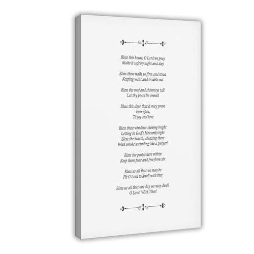 BMtyDG House Blessing Bless This House Sign Introduction Canvas Poster