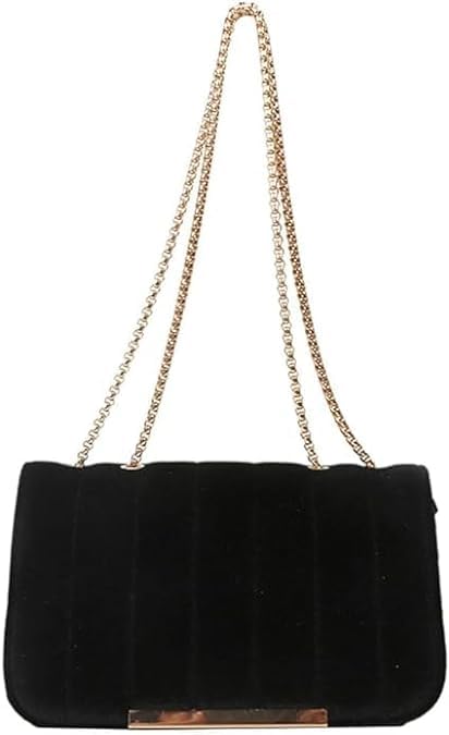 Drazle Velvet Evening Bag for Women Satin Fabric Shoulder Clutch Bag  Clutch Purse For Women Handbags for Women