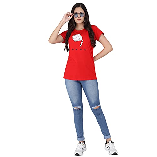 Image of FUNDAY FASHION Women & Girls Cotton Regular Fit Half Sleeves T-Shirt