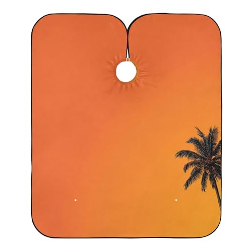 Capa de barbero impermeable 55 x 65 pulgadas naranja miniatura 1