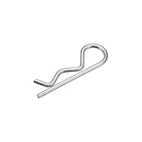 sourcing map 20 Stück Federsplint Clip Stecknadeln R Förmiger Federstecker 2mm Draht Kohlenstoffstahl 40 mm Länge Anhänger Traktor Mäher Verschluss Hardware Silber Ton