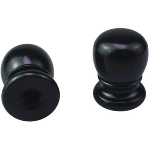 Image of FDXGYH 2 Pcs Ball Lamp Finial Cap Knob Tapped of Tops for Lamp Shade Holder Harp 1 /4-27 Solid Lamp Finial Caps (Black)