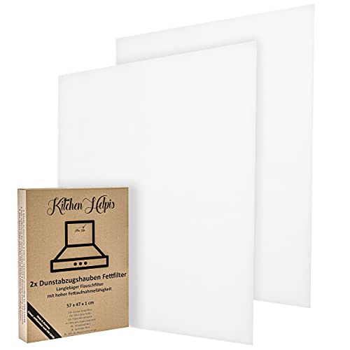 Kitchen Helpis® Filtre hotte cuisine, lot de 2, filtre a graisse hotte 57x47x1 cm, filtre hotte universelle, filtre hotte aspirante, filtre graisse hotte, filtre hotte, filtre hotte aspirante