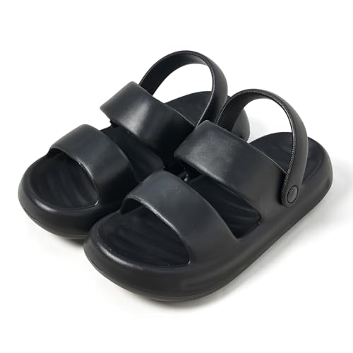 utune Men’s and Women’s EVA Adjustable Strap Sandals – Non-Slip Cloud Slides with Back Heel Strap, Waterproof Thick Sole Comfort Sandals for Indoor & Outdoor
